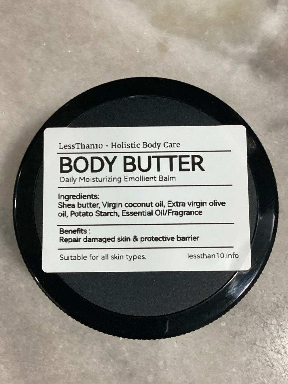 LessThan10 Sugared Lemon Body Butter – Daily Moisturizing Emollient Balm